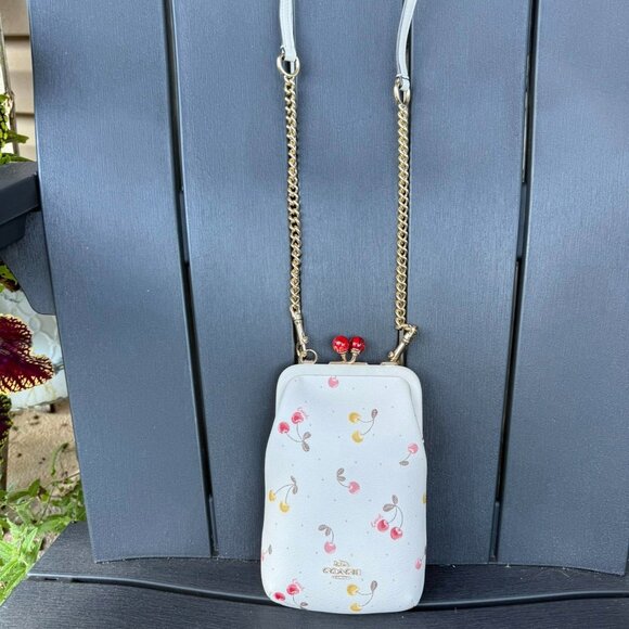 Coach Cherry Print Kisslock Sling Bag - Picture 1 of 12